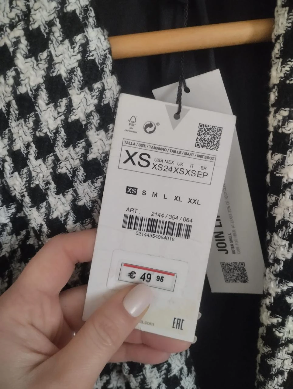 Zara Manteau structuré pied-de-poule XS Neuf avec étiquettes – photo 11